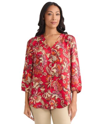 Jones New York - Women's V-Neck Tunic Top