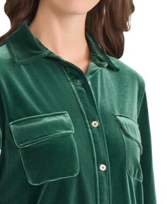 Women's Long Sleeve Velour Shirt