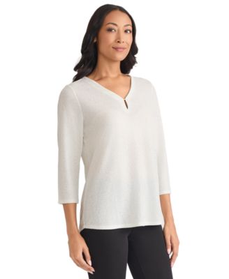 Women's Leopard Dew Drop V-Neck Top