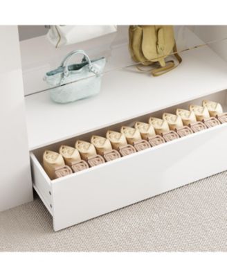 Glass Top 8-Drawers Dresser ,Display Cabinet,Manicure Nail Table,Bedroom/Kitchen Island,Makeup Table