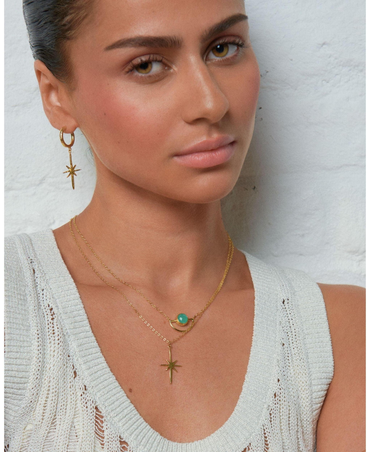 Ottoman Hands Gold Northern Star Necklace