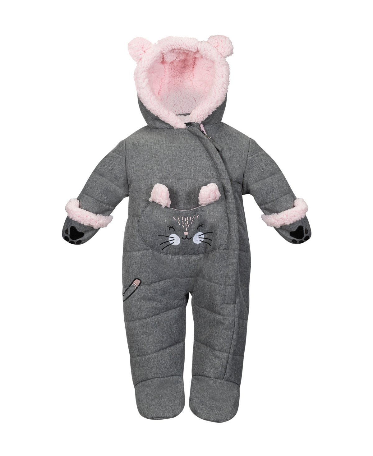 S Rothschild & Co Baby Girls Melange Animal Pram In Gray