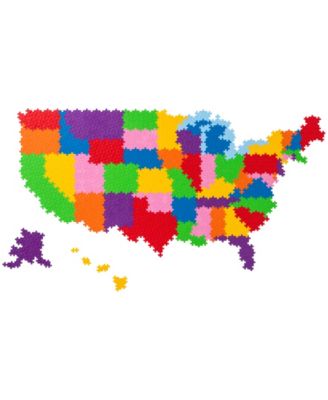 Puzzle By Number Map of the United States Building Toy Set, 1400 Pieces