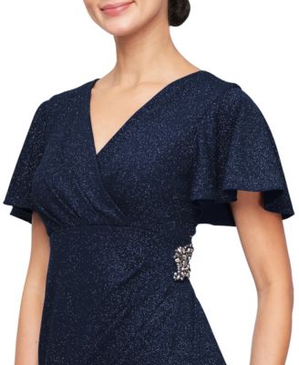 Petite Long Flutter Sleeve Dress