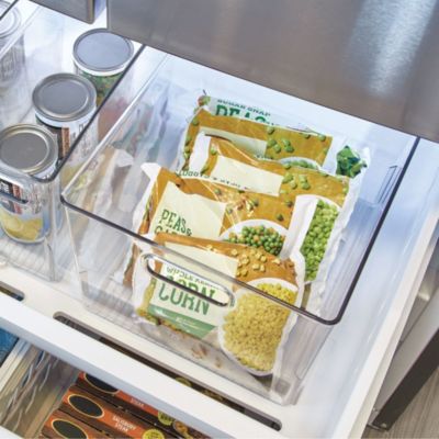 Plastic Storage Bin with Handles - Clear - Made in USA