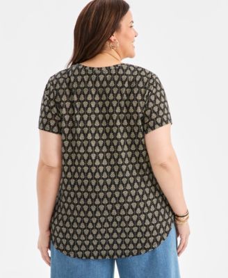 Plus Size Perfect Holiday Stamp Graphic T-Shirt, Macy's Exclusive 