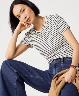 Women's Drapey Rib Fitted Short Sleeve Mini T-Shirt