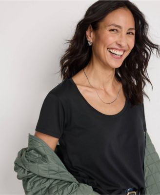 Women's Supima Cotton Tall Short Sleeve Scoop Neck Tee