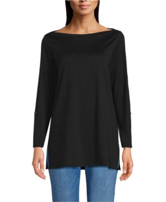 Women's Supima Cotton Adjustable 3/4 Sleeve Boatneck Tunic
