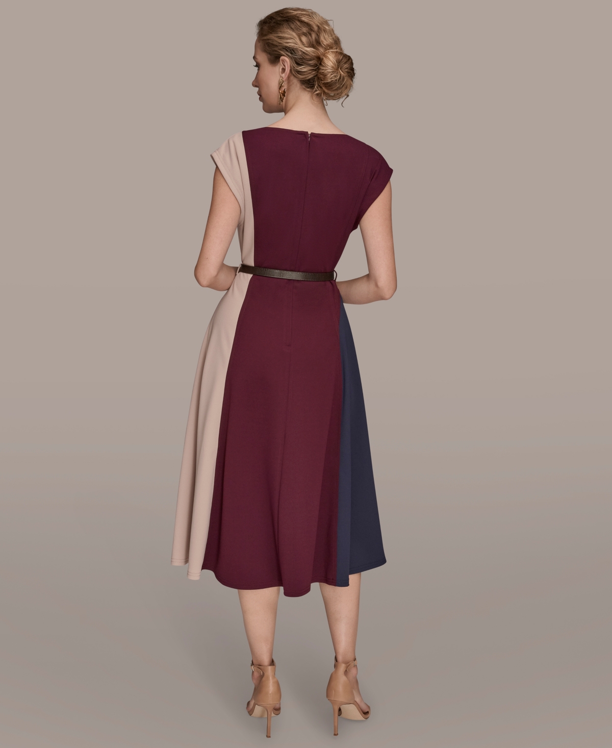 Donna Karan Petite Colorblock Midi Dress In Multi