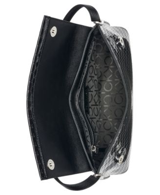 Verne Signature Embossed Flap Shoulder Bag