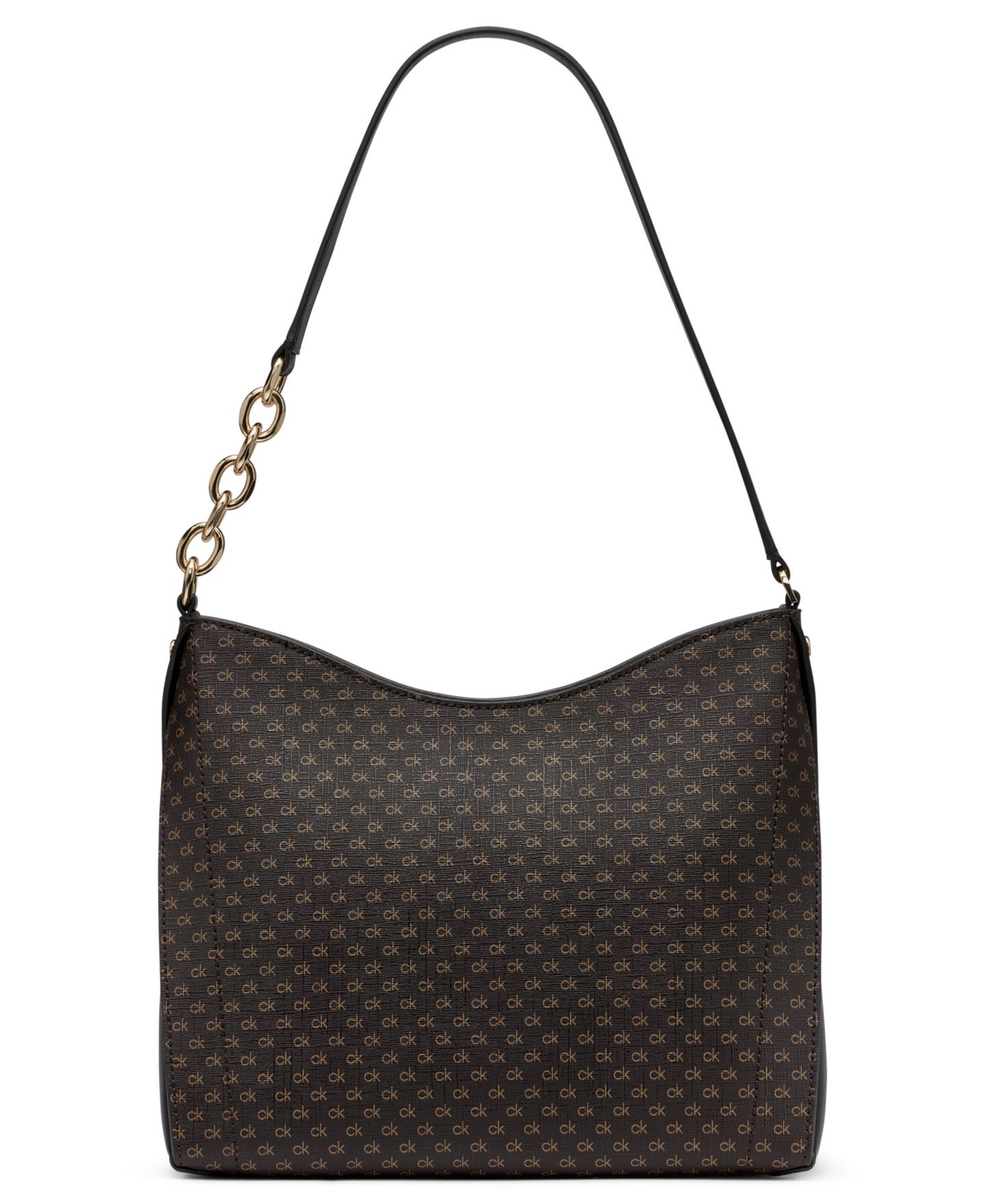 Женская сумка Calvin Klein Nova Top Zipper Mini Signature Chain Shoulder, цвет: Чёрный — фото 2