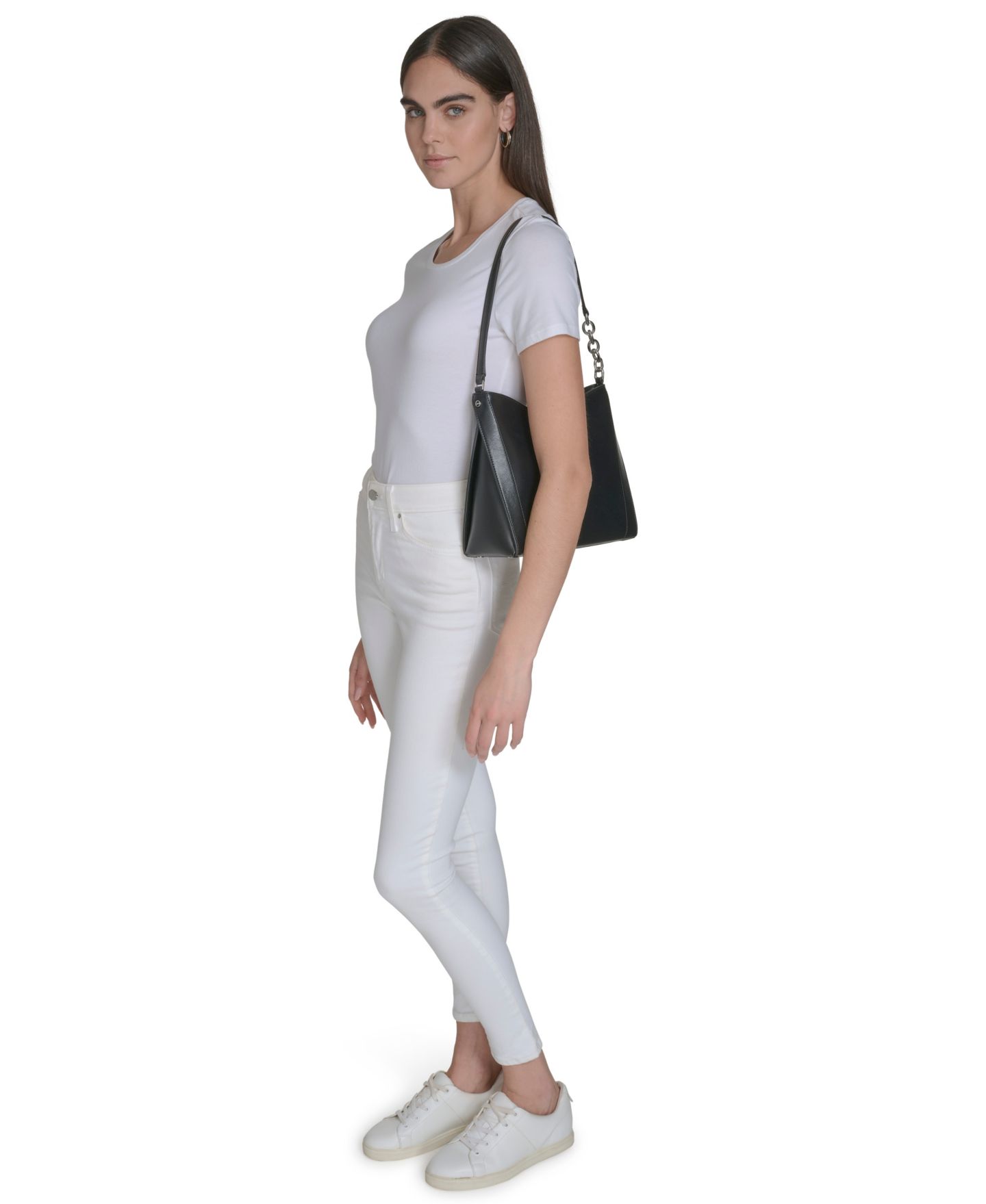 Женская сумка Calvin Klein Nova Top Zipper Chain Shoulder, цвет: Чёрный — фото 6