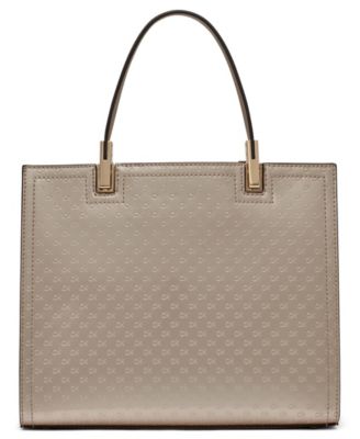 Verne Signature Embossed Convertible Satchel with Charm