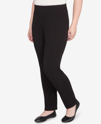 Women's Jet Setter Black Crepe Knit Short Length Pants