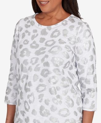 Women's Casual Vibe Monotone Crew Neck Animal Top