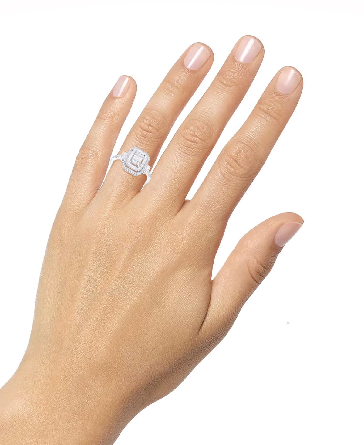Diamond Baguette & Round Ring (1/2 ct. t.w.) 14k Yellow or White Gold