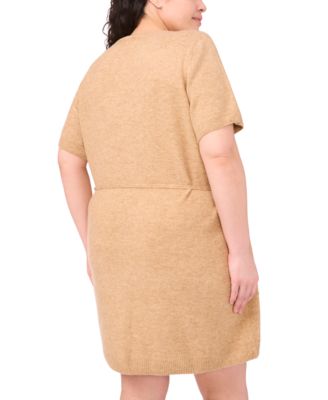 Plus Size Short Sleeve Knit Sweater Dress