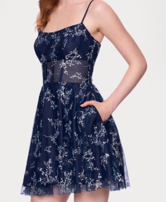 Juniors' Scoop Neck Party Dress