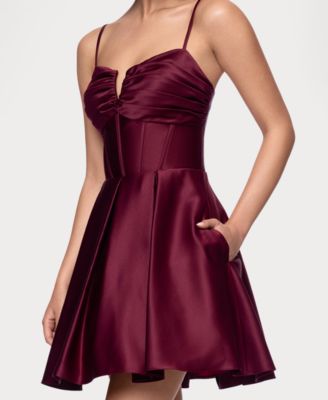 Juniors' Lamour Party A-Line Short Dress