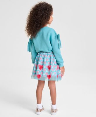 Girls 2T-6X Heart Printed Tulle Skirt, Macy's Exclusive