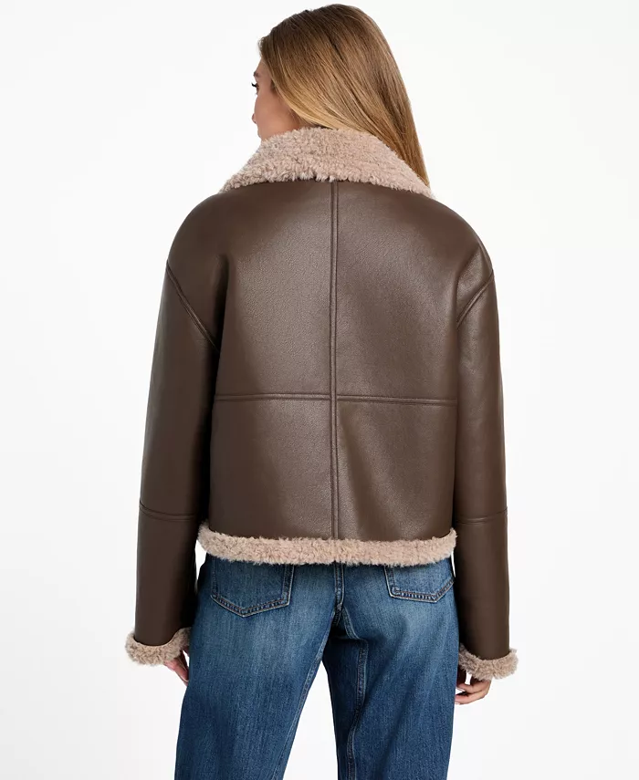 Women's Stand-Collar Faux-Shearling Coat - thumbnail 7