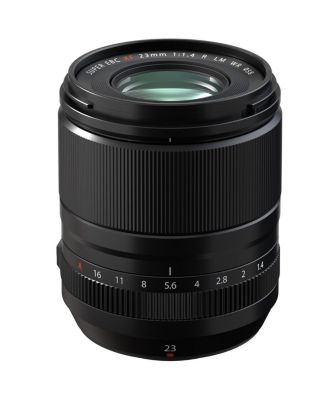 XF 23mm f/1.4 R LM WR Lens, Black, Bundle with 58mm Essentials Filter Kit, Lens Shade, Cleaning Kit, Lens Cap Tether