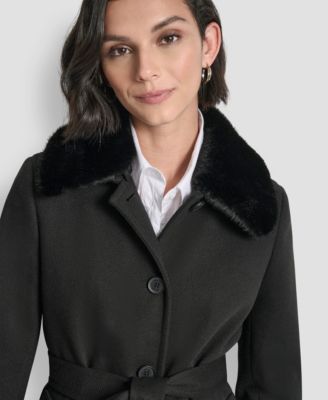 Women's Single-Breasted Pillow Collar Coat