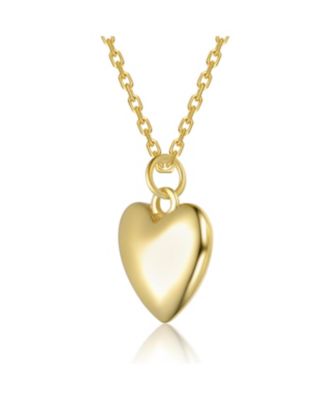 14K Gold Plated Shiny Heart Pendant Necklace