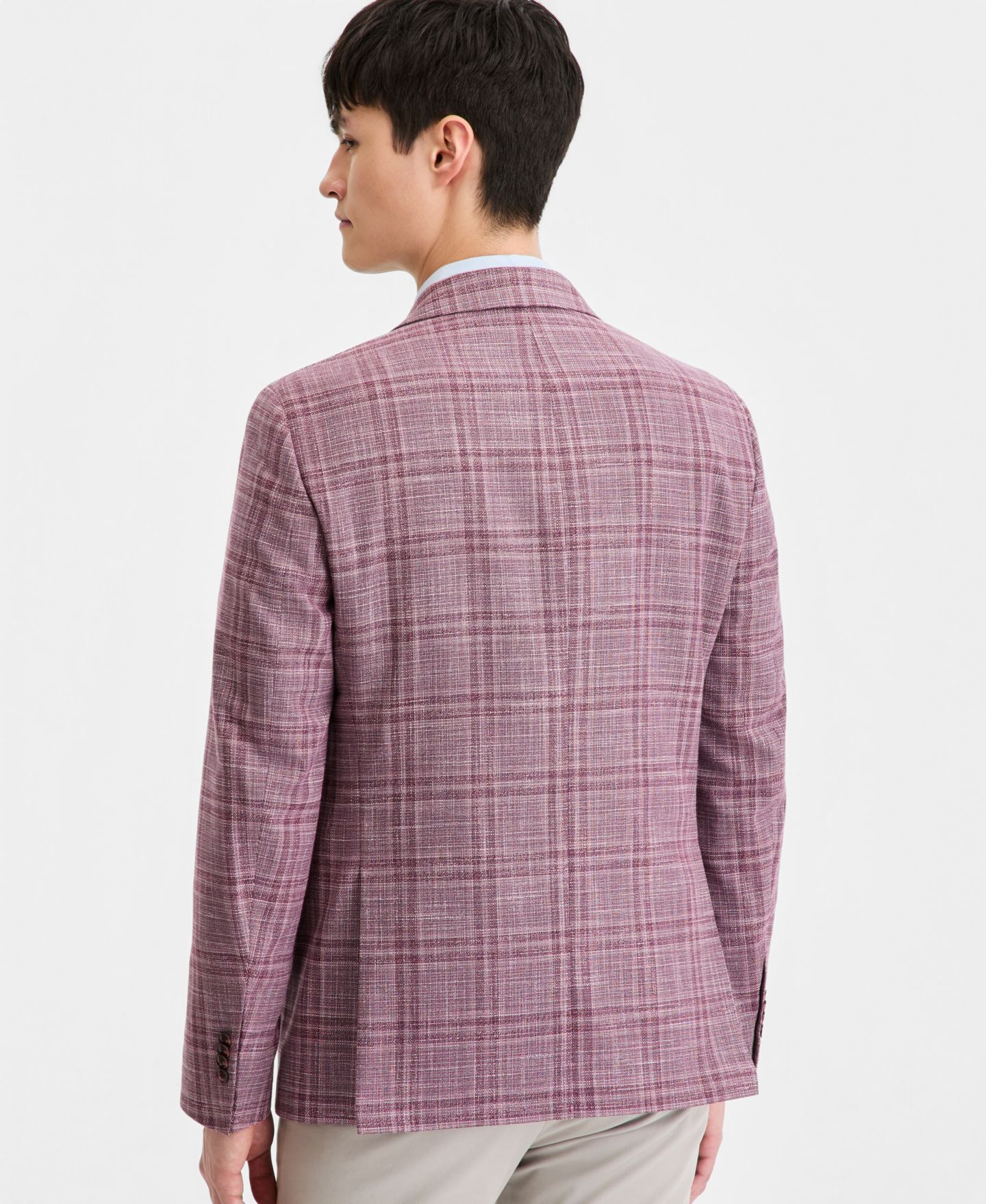 Мужской пиджак Tommy Hilfiger Modern-Fit Patterned Blazer, цвет: Ягодный — фото 2