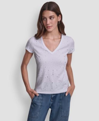 Women's Embellished V-Neck Top
