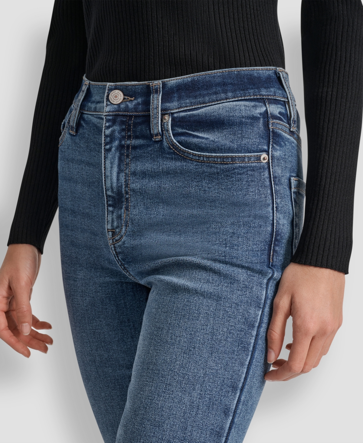 Dkny Jeans Women's High Rise Flare Jeans In Blue