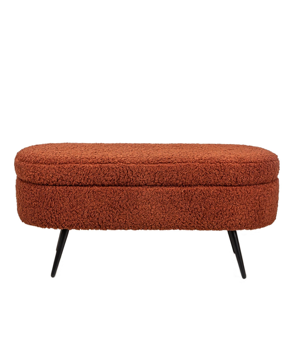 Nordlys - Terracotta Boucle Storage Bench Modern Design Style Upholstery Entry