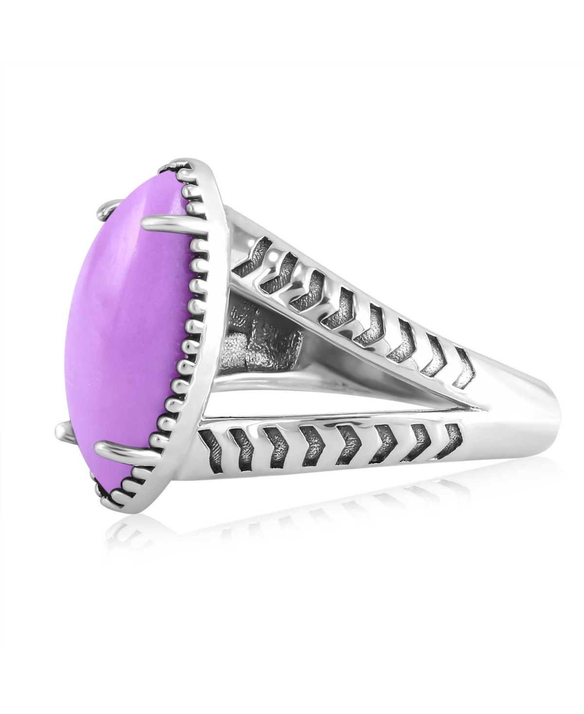 American West Jewelry Sterling Silver Phosphosiderite Marquise Split Shank Ring