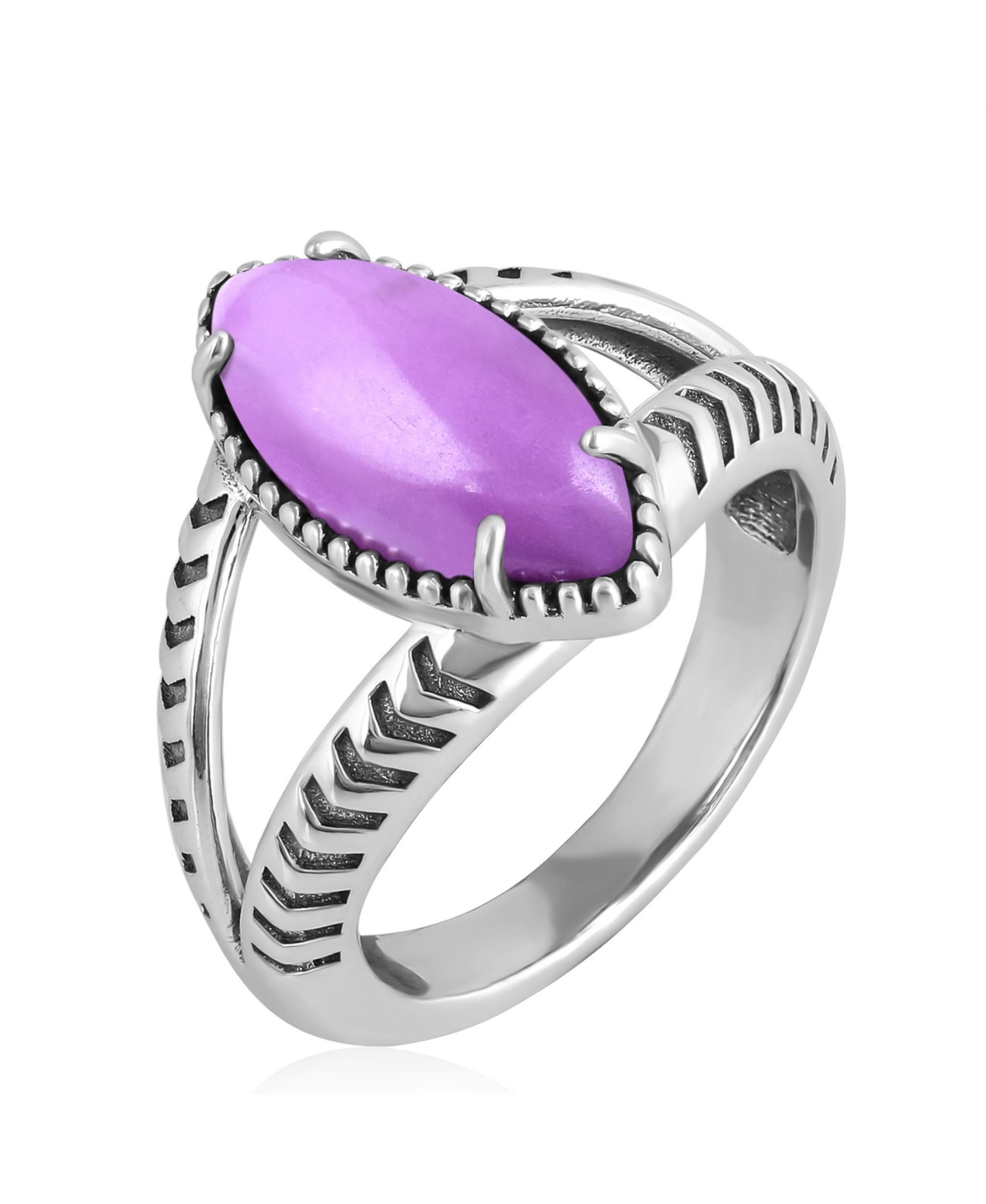 American West Jewelry Sterling Silver Phosphosiderite Marquise Split Shank Ring