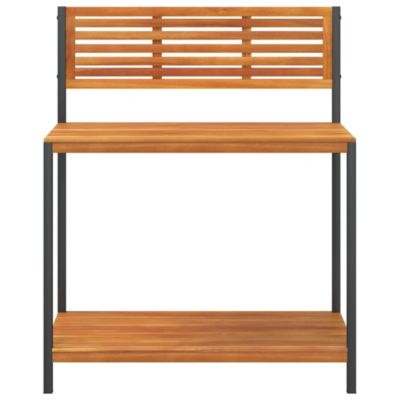 Work Table Natural Wood and Black