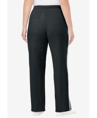 Plus Size Within Better-Fleece Side-Stripe Pull-On Sweatpants