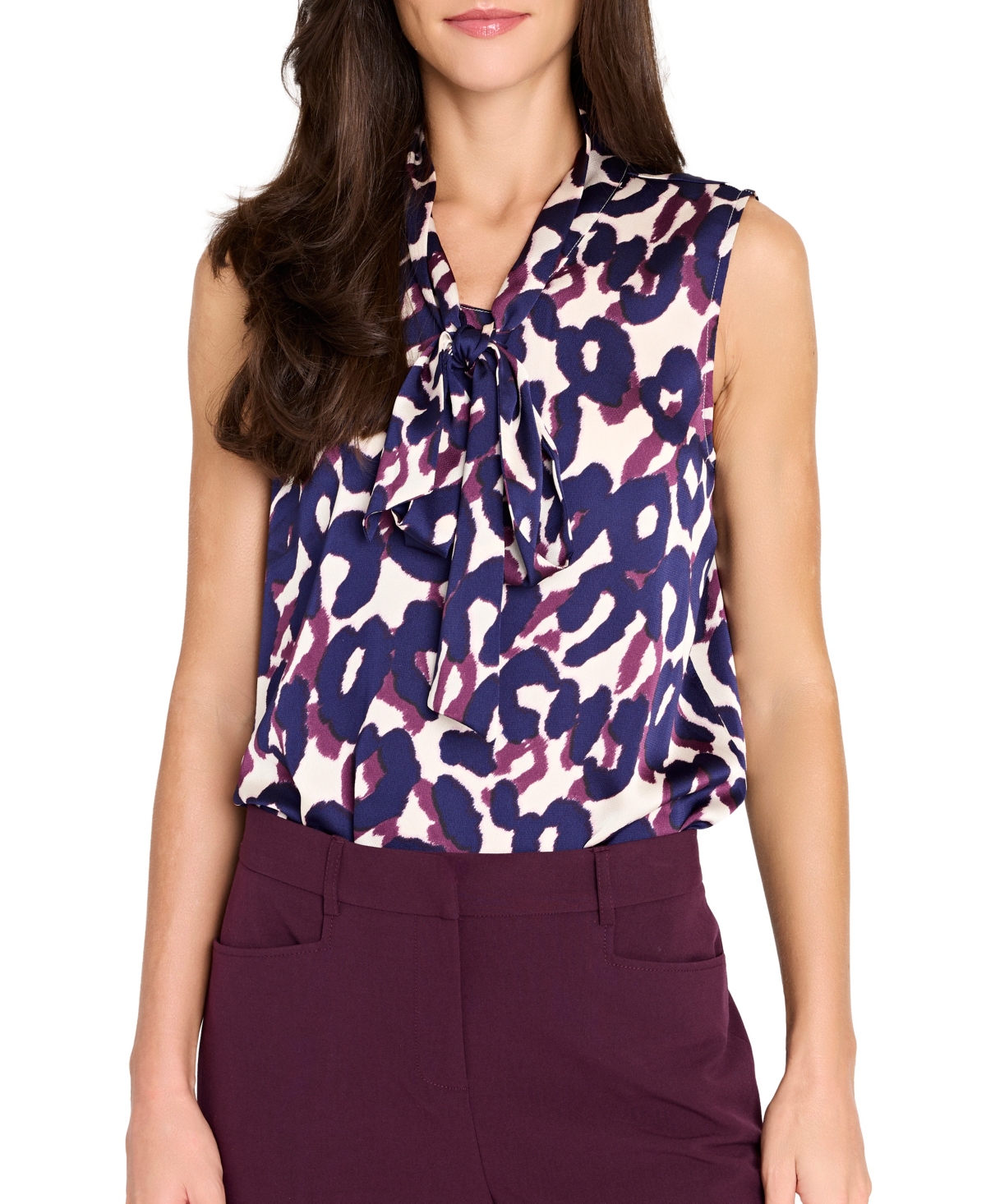 Tahari Asl Women's Tie-Neck Blouse