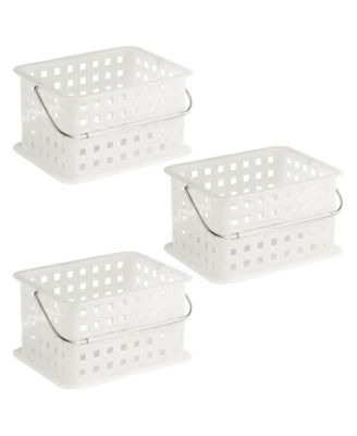 Medium StackableShower Caddy Basket, Set of 3, Frost, Made in USA