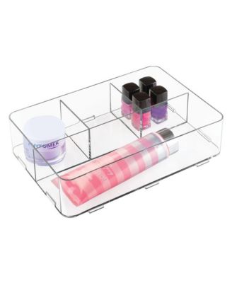 Interlocking 4-Section Plastic Drawer Organizer