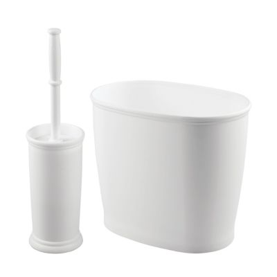Small Oval Plastic Bathroom Trash Can, Set of 2, Made in USA
