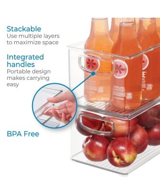 Plastic Storage Bins with Handles - Set of 2 - Clear