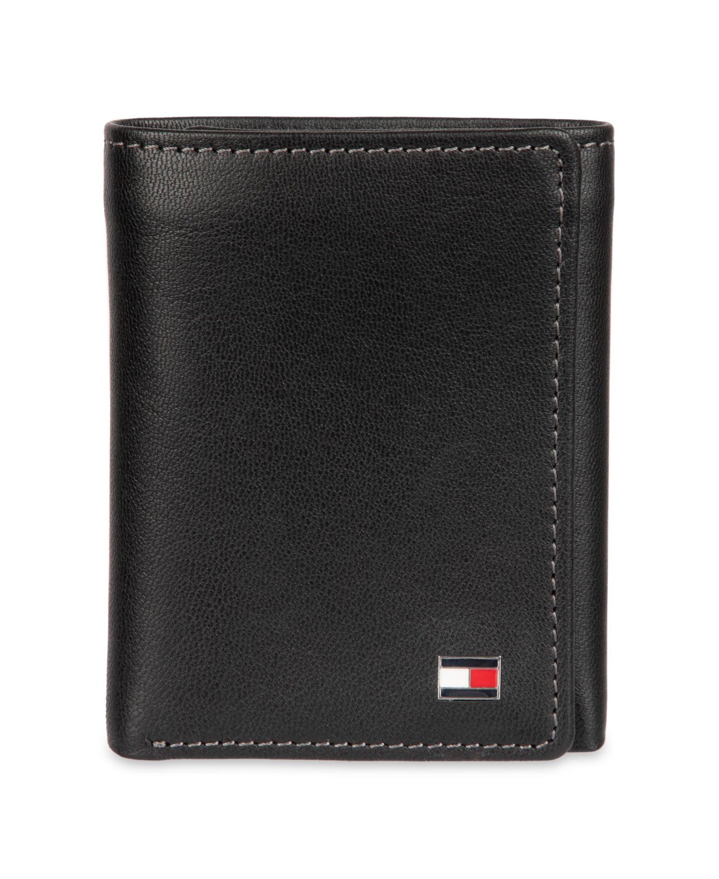 Мужской кошелёк Tommy Hilfiger тройного сложения со скрытой молнией, защита RFID — фото 1