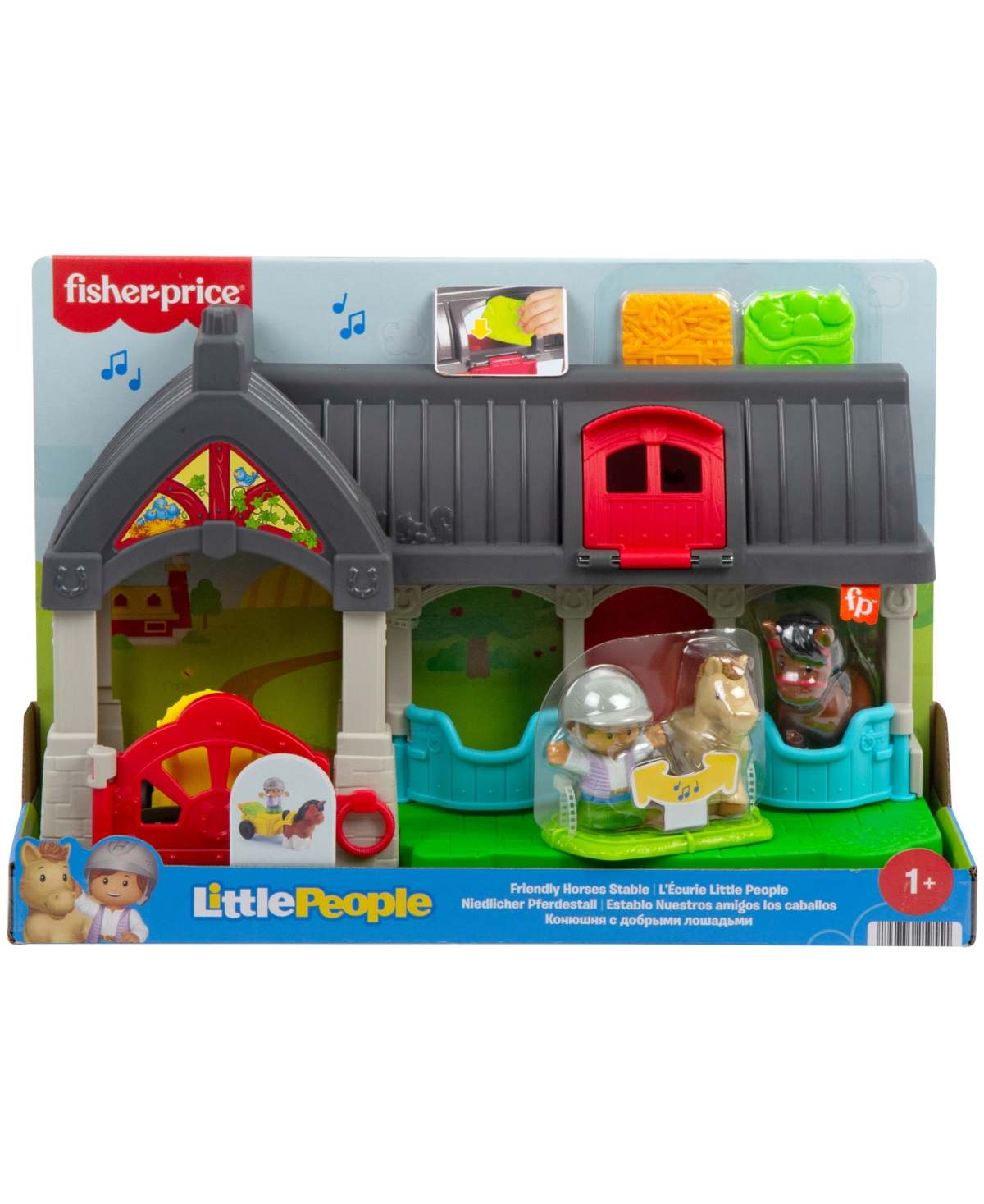 Little People Friendly Horses Stable Toddler Playset, 6 Play Pieces In Multi