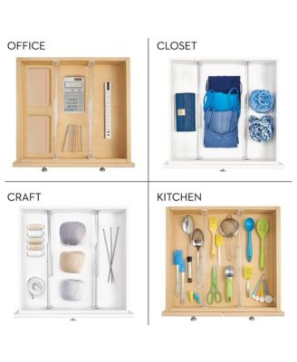 Plastic Adjustable Drawer Dividers - Set of 2 - Clear