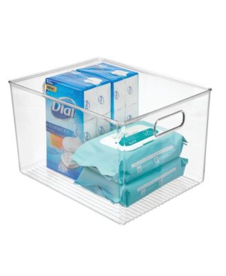 Plastic Storage Bin with Handles - Clear - Made in USA