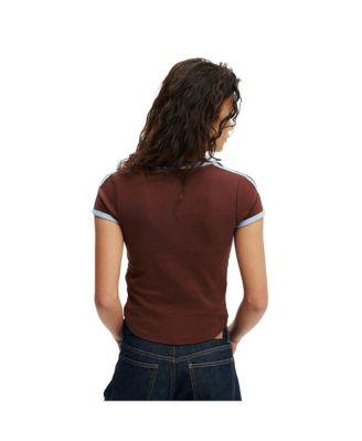 Women's V Neck Retro Baby Graphic Tee