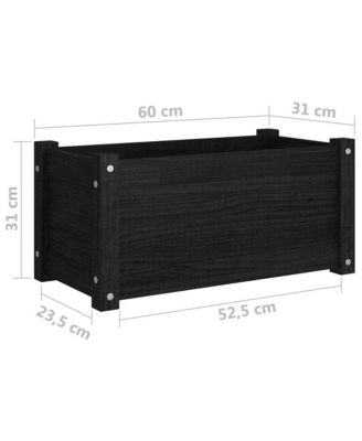 Garden Planter Black Solid pinewood 23.6 x 12.2 x 12.2 in Durable