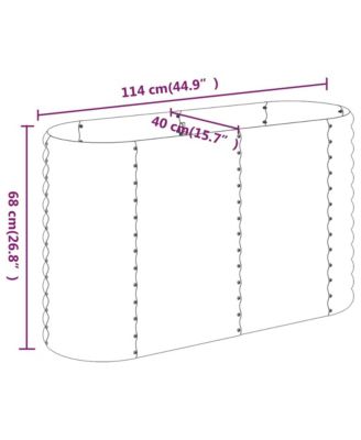 Garden Raised Bed Silver Powder-coated steel Large Durable