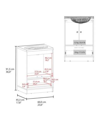 60CM MDF Three Drawers Bathroom Vanity with Two Doors